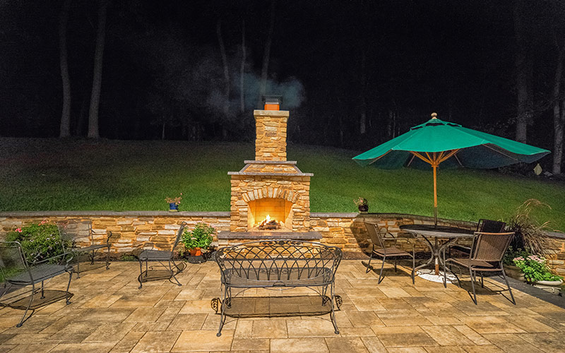 Outdoor Living Space Fireplace